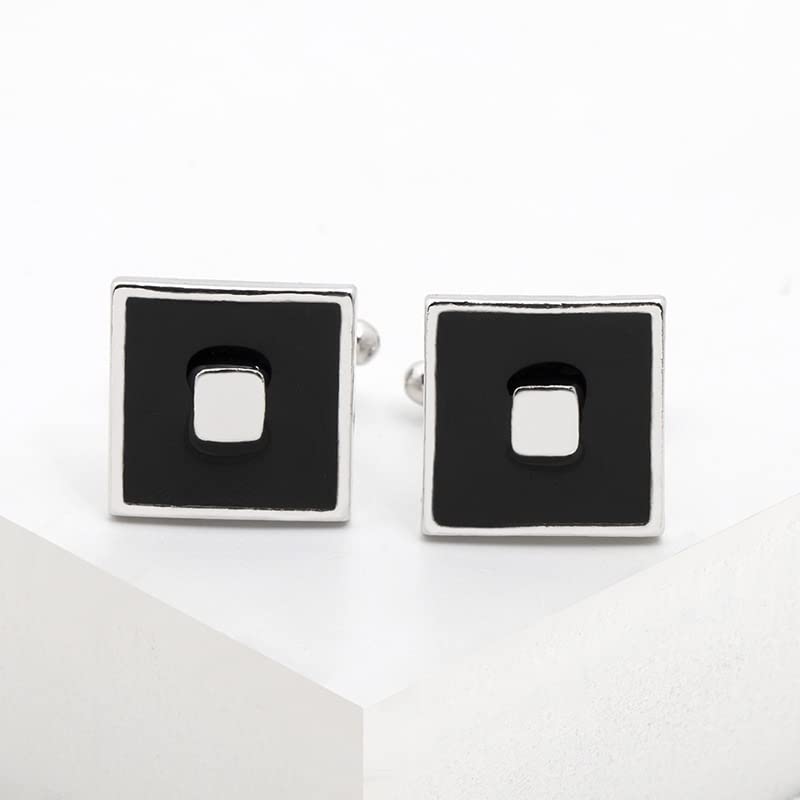Premium Square French Cufflinks for Men - Elegant Business Shirt Accessories & Dress Buttons - Perfect for Weddings, Formal Events & Office Wear