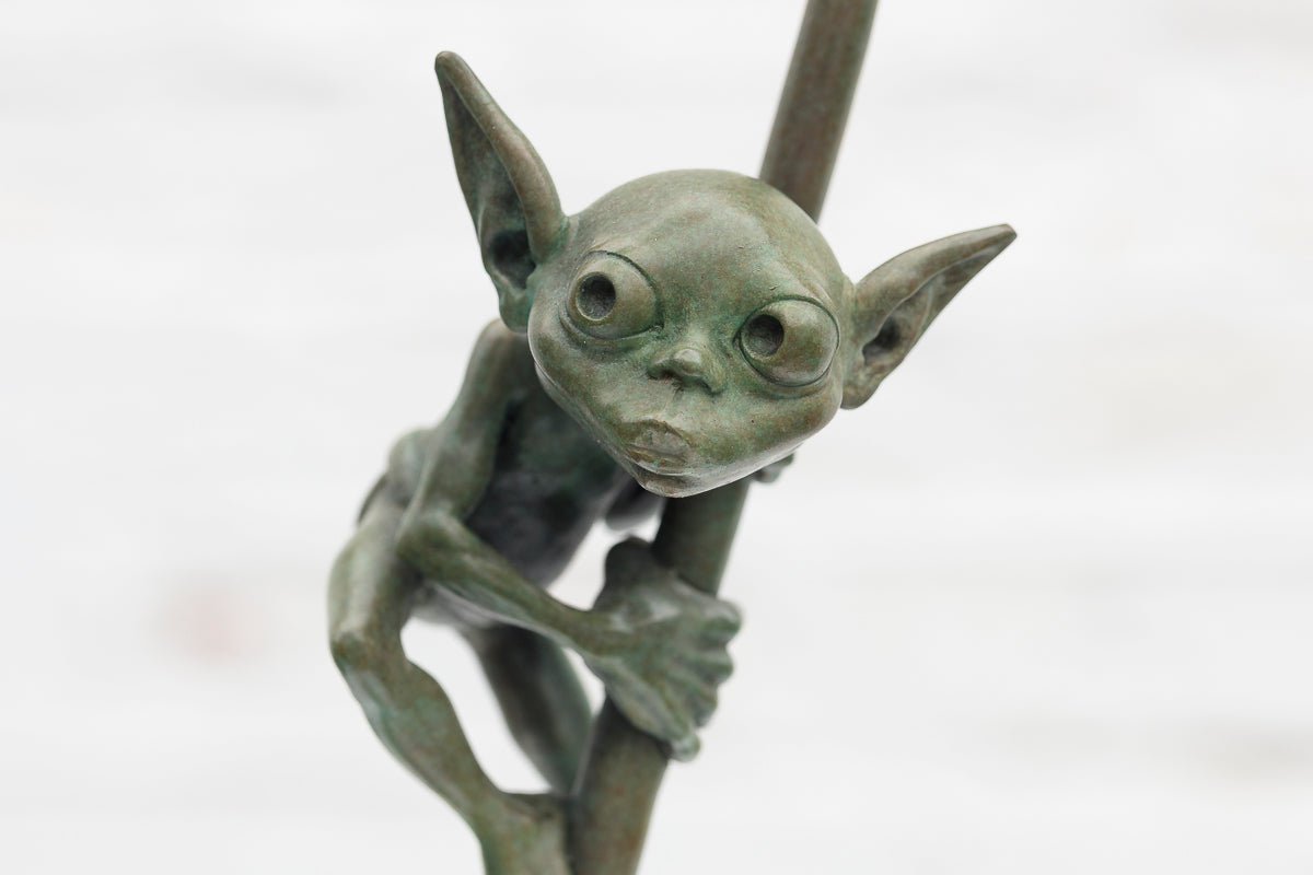 Amazon Goblin Bronze Sculpture (Small Edition) - Handcrafted Home Decor, Office Desk Art & Fantasy Collectible Gift