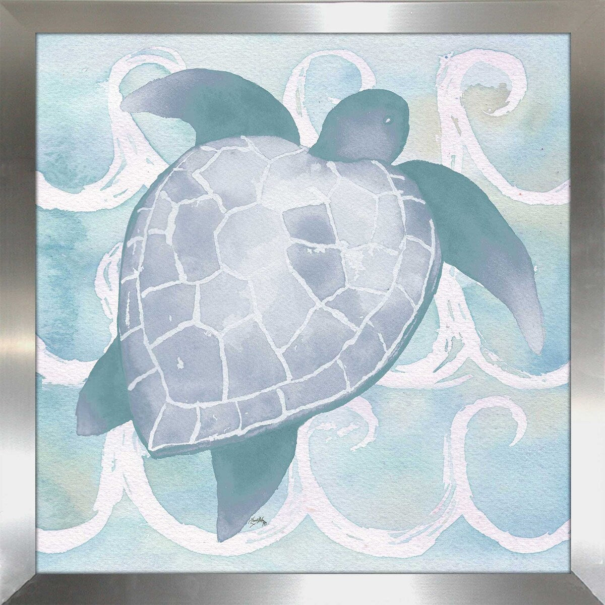 Azure Sea Creatures II Square Acrylic Wall Art Print - Perfect for Beach House Decor, Ocean Theme Bedroom & Coastal Living Room