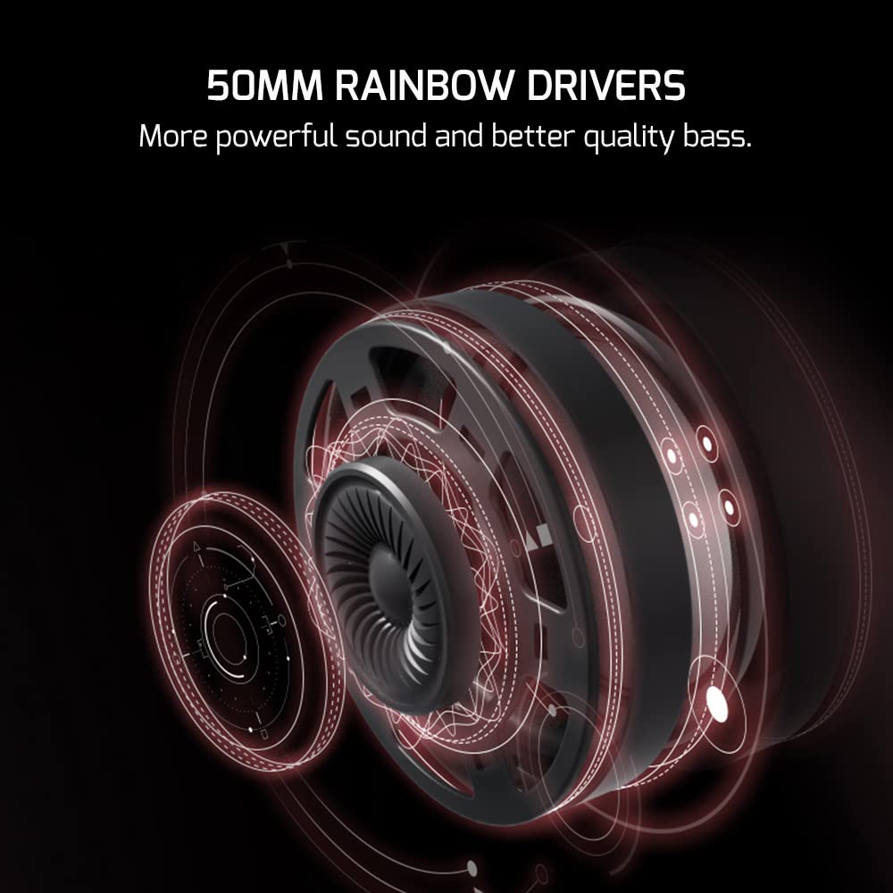 GAMEPOWER Mei 7.1 RGB Gaming Headset with 50MM Drivers & Noise Cancelling Mic - Compatible with PS5, PS4, PC - Perfect for Competitive Gaming & Immersive Audio Experience