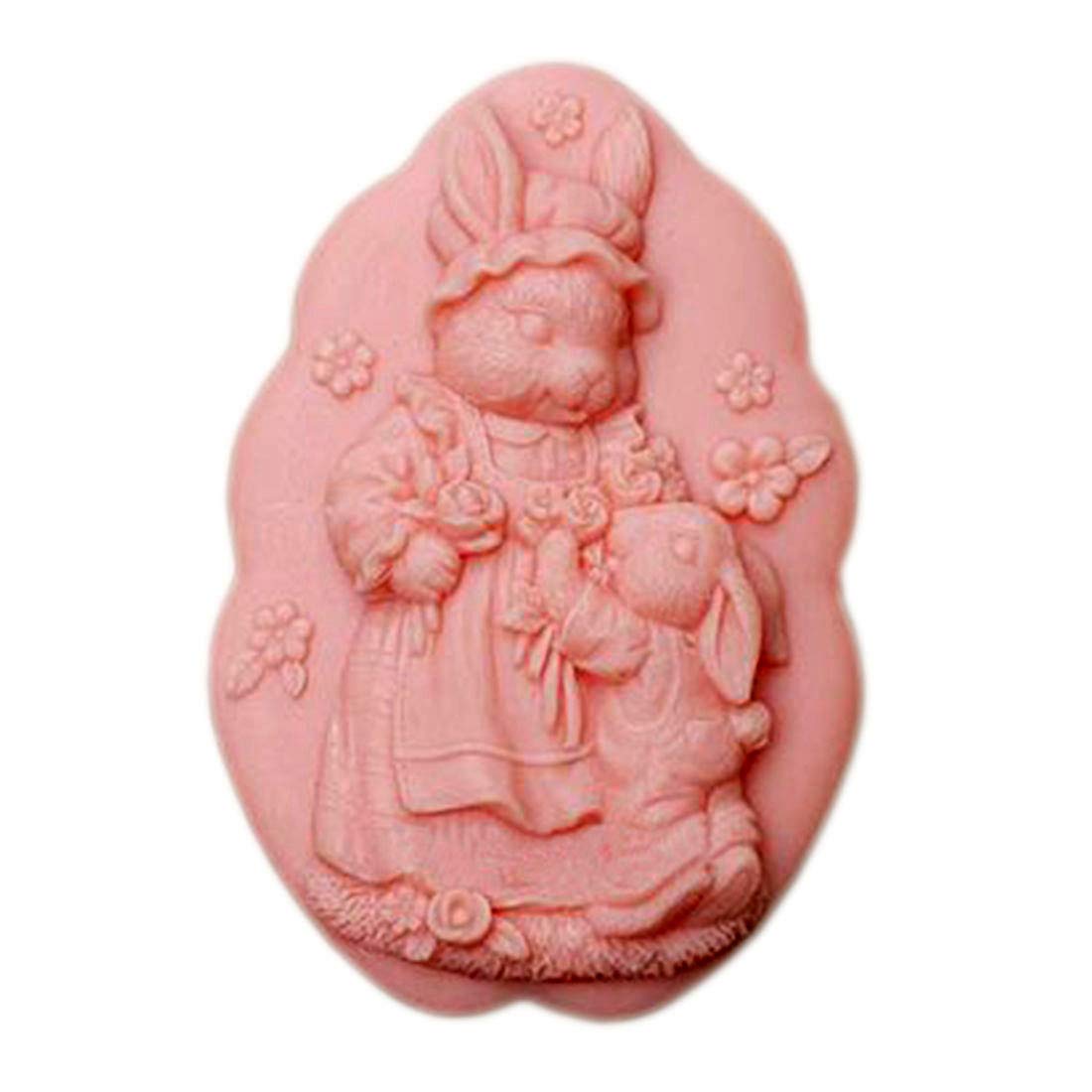 Premium Silicone Soap Molds for DIY Soap Making - Bunny Rabbit Shape Bar Molds, Reusable & Non-Stick Handmade Craft Soap Molds (11177) - Perfect for Easter Gifts, Home Spa, and Handmade Soap Business