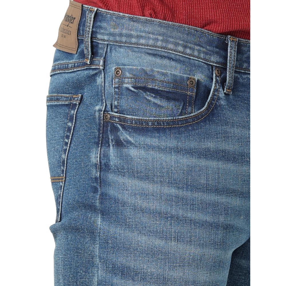 Wrangler Authentics Men's Slim Fit Straight Leg Jeans - Comfortable Denim Pants for Casual Wear & Everyday Outfits