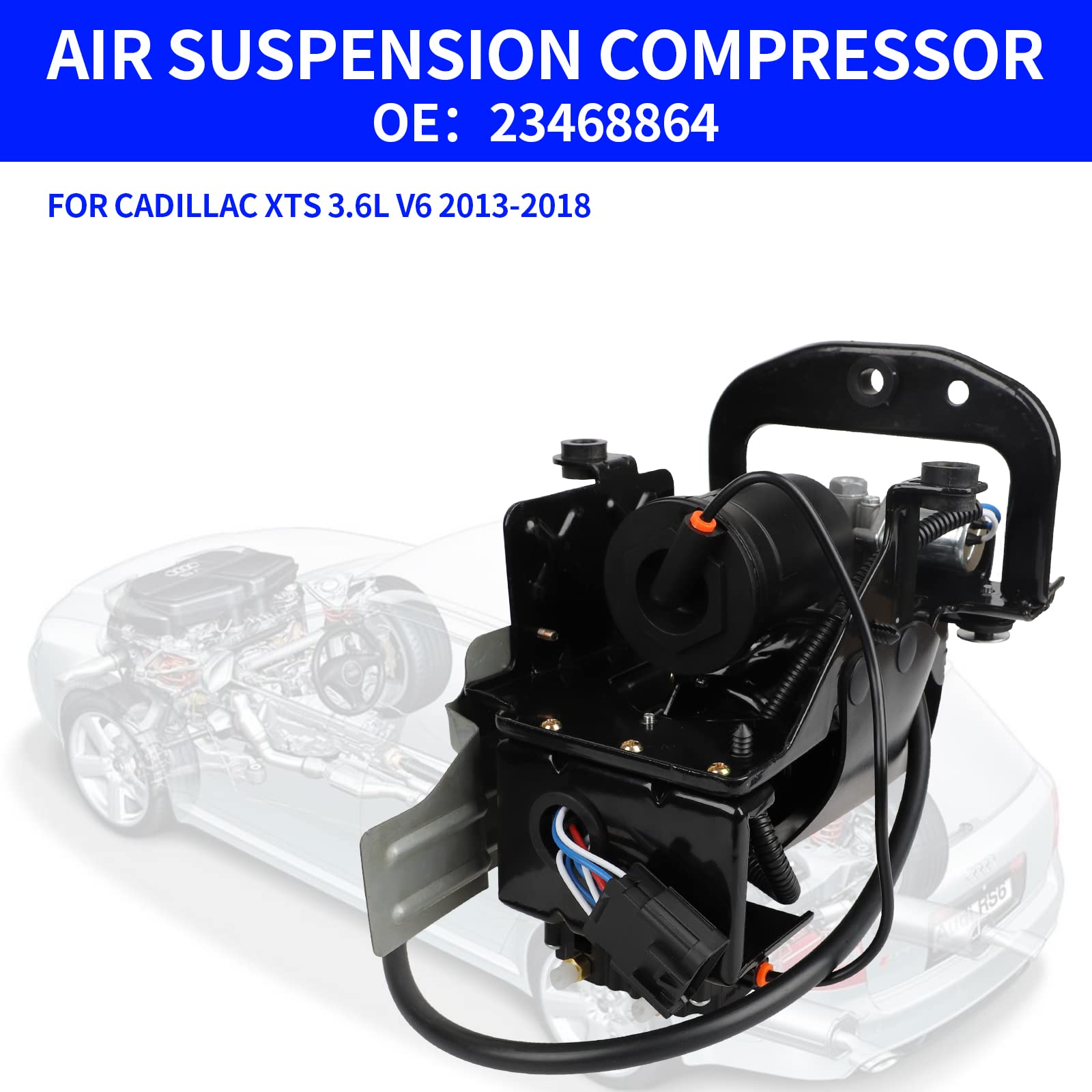 Air Suspension Compressor Pump for 2013-2018 Cadillac XTS 3.6L V6 - Replacement Part #23129283, 23468864, 23446561 - Perfect for Smooth Ride & Suspension Repair