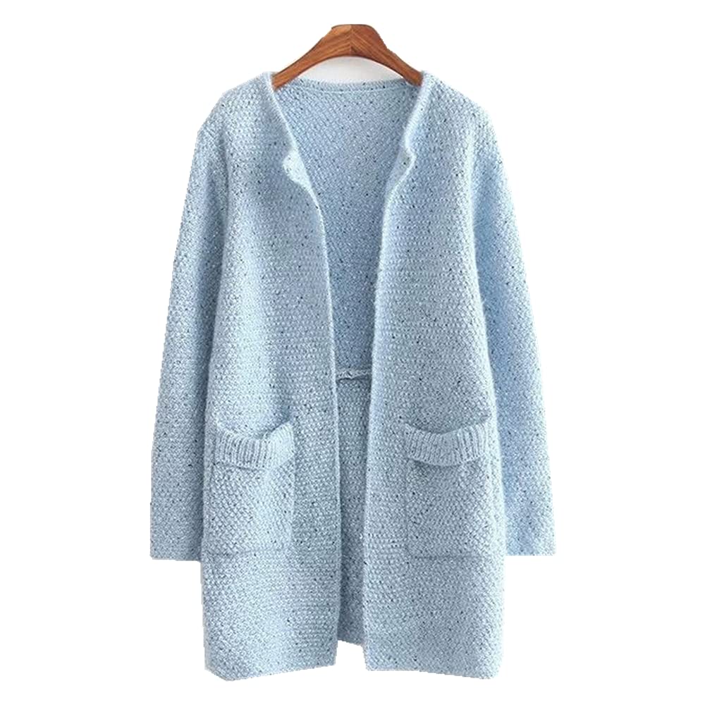 Women's Long Sleeve Knit Cardigan Sweater Jacket - Soft Spring Poncho with Candy Colors, Cozy Loungewear for Home & Office Wear
