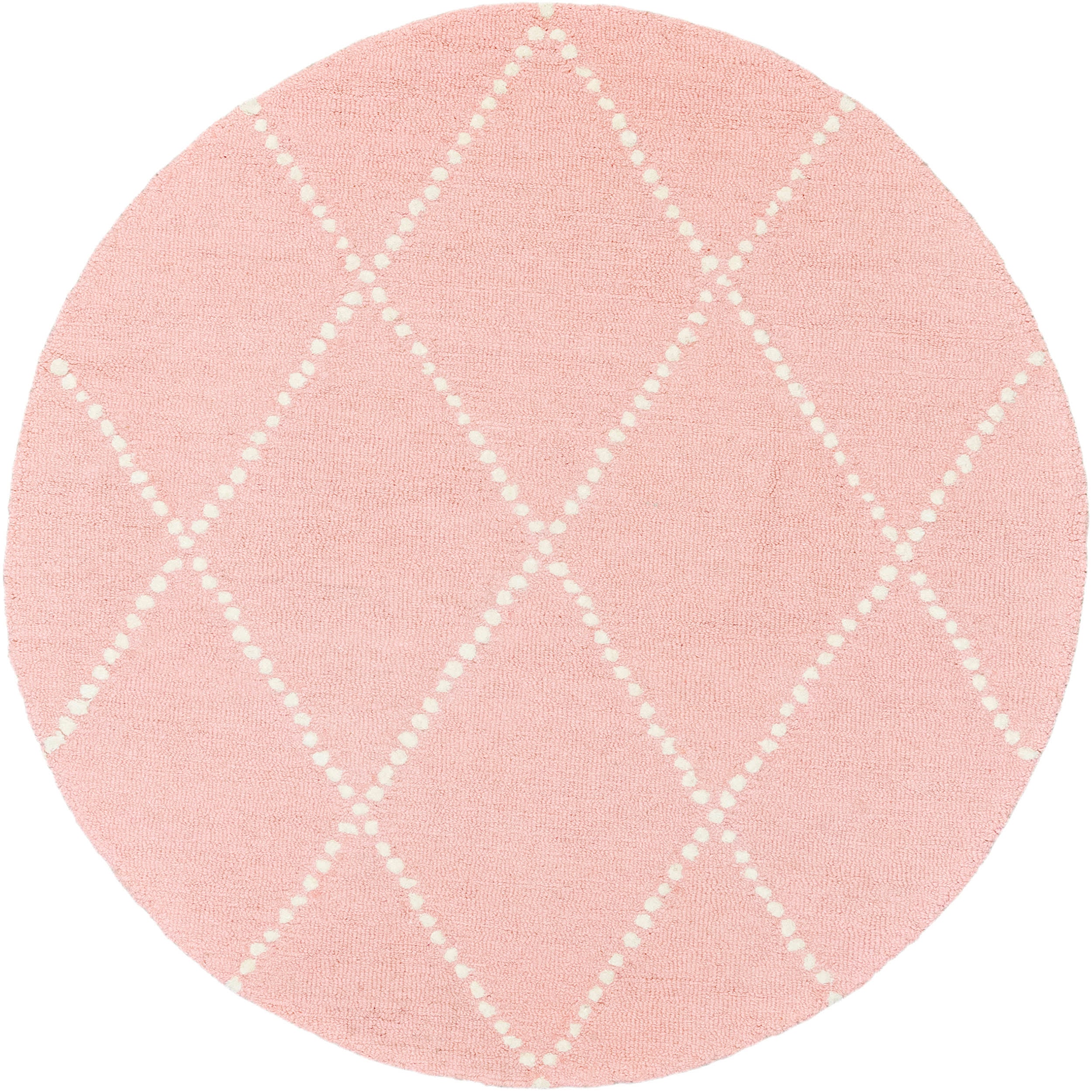 Dotted Diamond Trellis Nursery Rug - Soft Baby Pink Playmat for Kids Room Decor | Perfect for Playtime, Nursery Floor & Toddler Safe Crawling Space