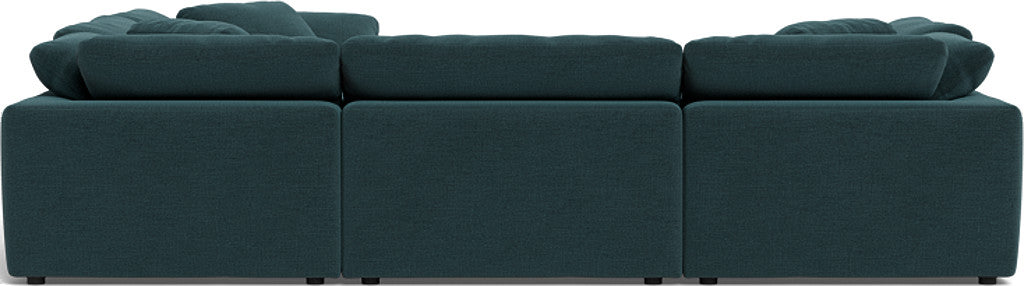 Fluffy 6-Piece Sectional Sofa with Ottoman - Soft Modular Couch Set for Living Room, Lounge & Family Room - Perfect for Relaxing, Entertaining & Movie Nights