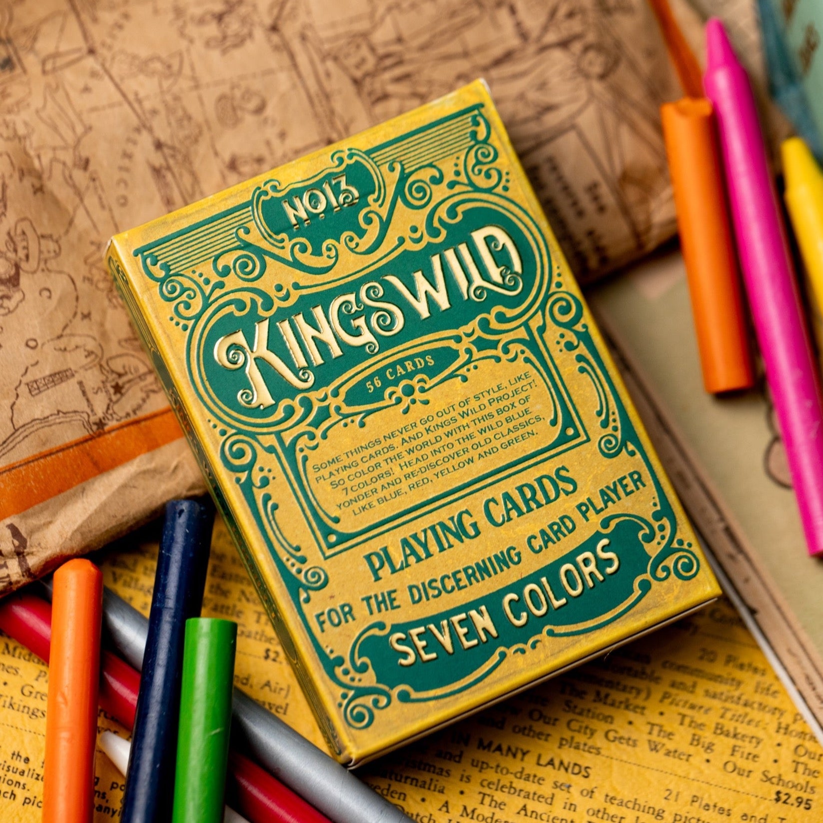 Premium Crayon Playing Cards by Kings Wild Project - Unique Art Deck for Card Games, Magic Tricks & Collectors