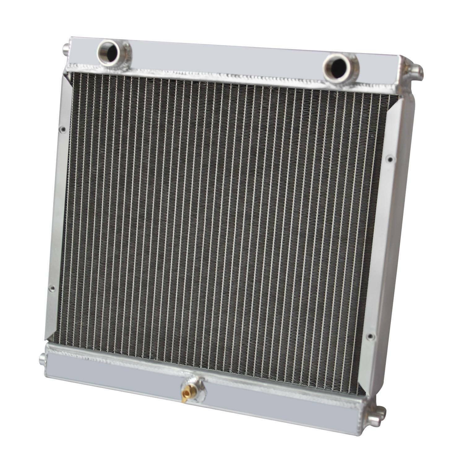 High Performance 3-Row Aluminum Radiator with Electric Fan Shroud & Thermostat Kit for Dragster, Roadster & Racing Cars - Perfect for Track Days, Hot Rod Builds & Performance Upgrades