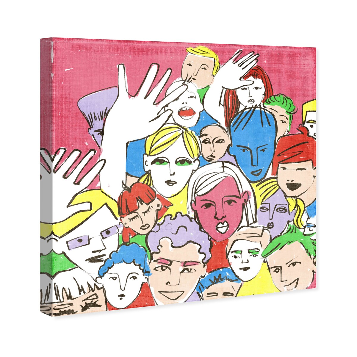 Modern Pink Canvas Wall Art Print - Concert People Painting for Living Room, Bedroom & Office Decor - Perfect for Music Lovers & Home Styling