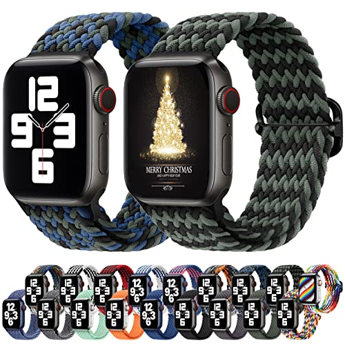 Atenzol Braided Solo Loop Stretchable Watch Band Compatible with Apple Watch 38mm 40mm 41mm 42mm 44mm 45mm 49mm - Adjustable Elastic Sport Wristband for iWatch Ultra Series 8/7/6/SE/5/4/3/2/1 - Perfect for Women & Men, Gym, Running & Daily Wear
