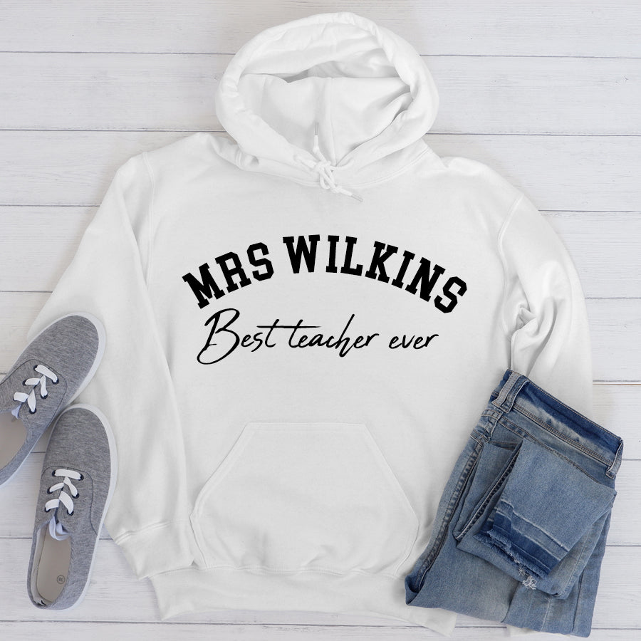 Best Teacher Ever Personalized College Hoodie - Custom Gift for Educators, Professors & Mentors - Perfect for Teacher Appreciation Week, Graduation & School Events