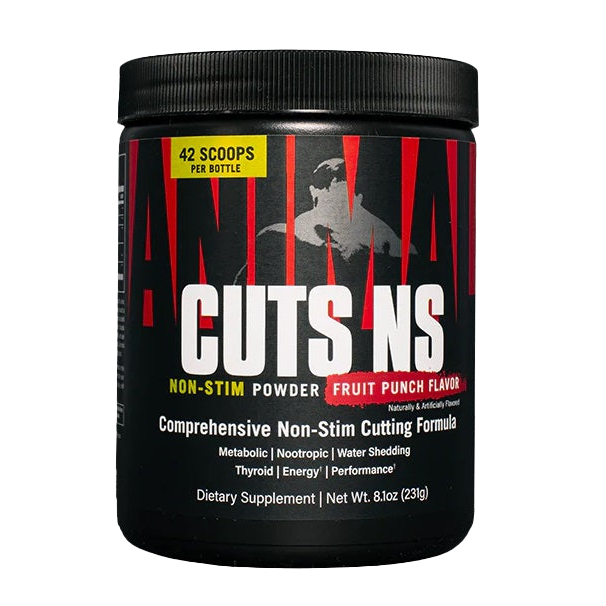 Animal Cuts Non-Stimulant Thermogenic Fat Burner Powder - Fruit Punch Flavor 231g (8.15oz) for Weight Loss & Muscle Definition | Pre-Workout & Post-Workout Supplement for Athletes & Fitness Enthusiasts