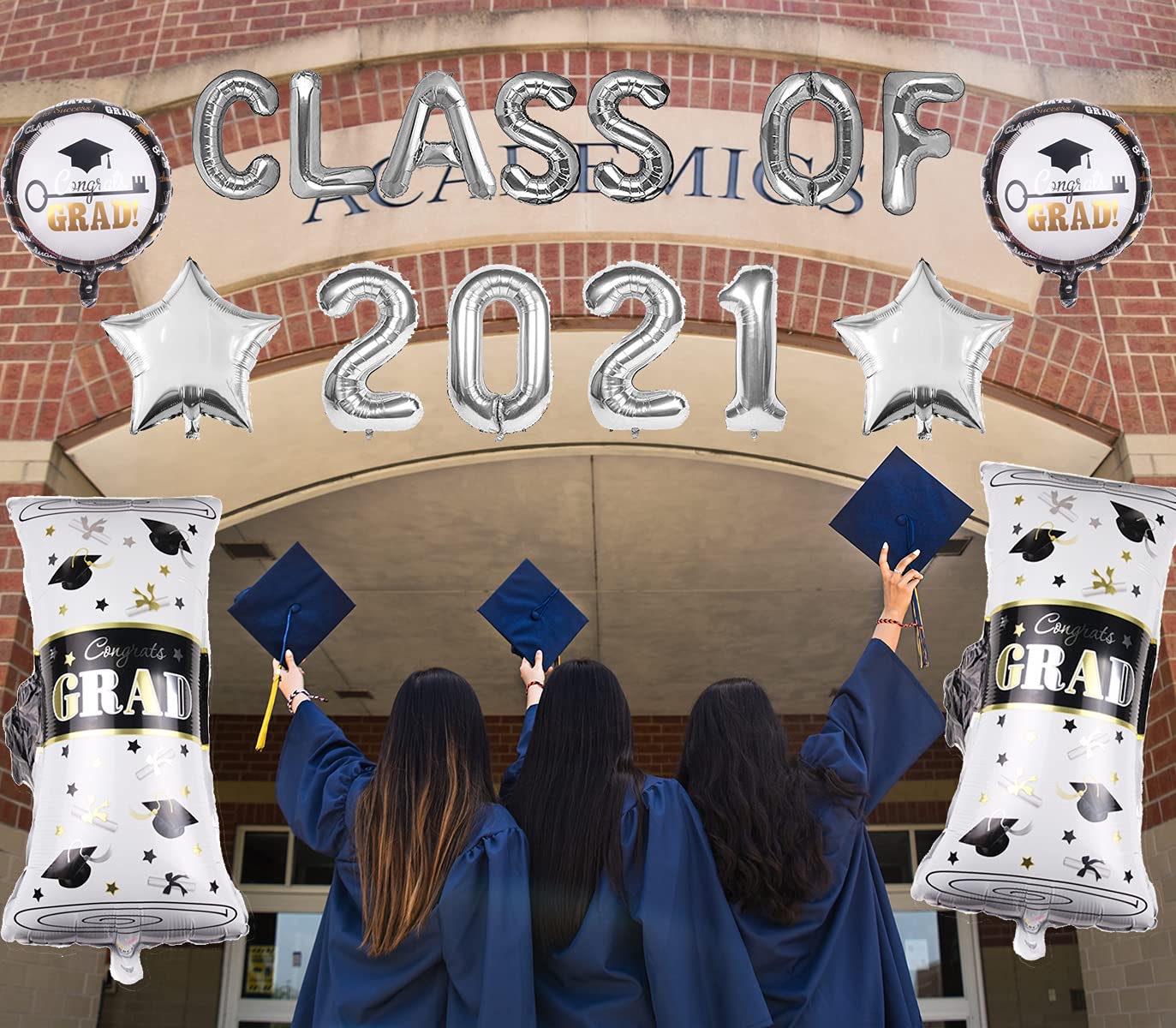 2022 Graduation Balloons Set - Silver Foil Mylar Letter Balloons & Banner Decorations for Graduation Party, Retirement, Congrats Grad Party Supplies | Perfect for Class of 2022 Celebrations, School Events & Milestone Achievements