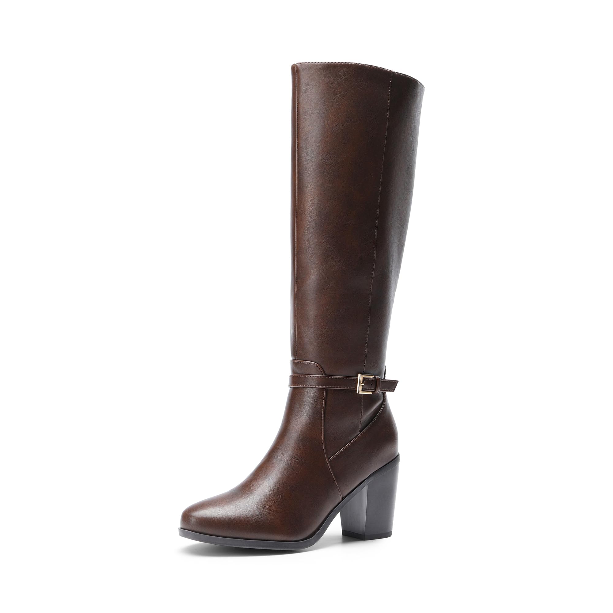 DREAM PAIRS Women's Knee-High Boots - Comfortable Chunky Block Heel Riding Boots for Fall, Pointed Toe with Side Zipper, Suede Tall Boots for Women | Perfect for Casual Outfits, Work, and Date Nights
