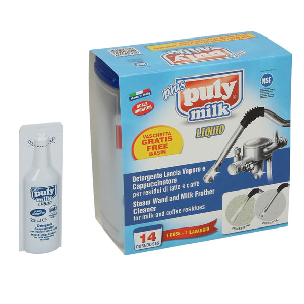 Puly Caff Plus Milk Cleaner - Professional Espresso Machine Cleaner for Coffee Makers & Milk Frothers | Removes Coffee Oils & Milk Residue | Perfect for Home Baristas & Coffee Shops
