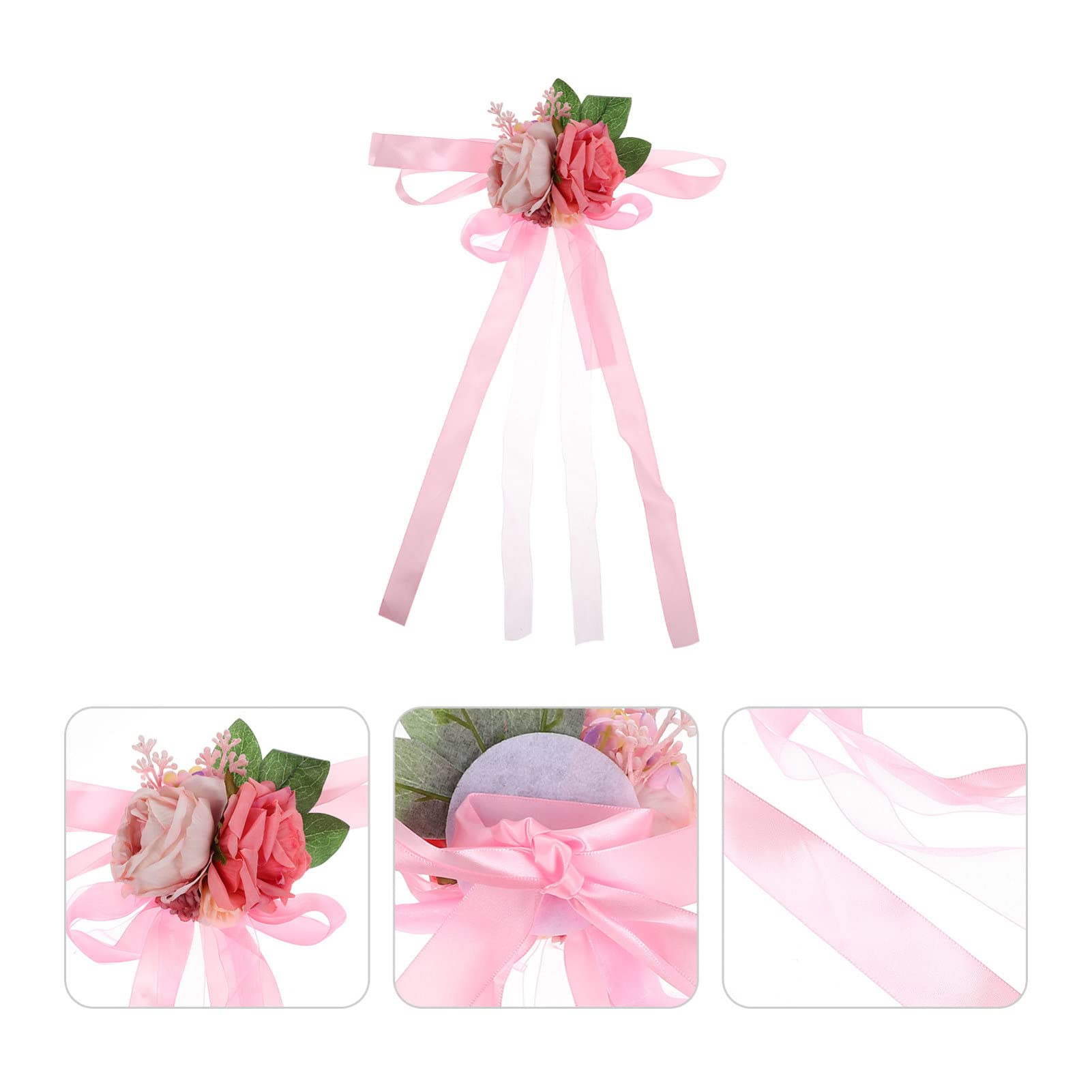 Garneck Church Chair Bench Bows - White Plastic Flower Chair Back Decor with Artificial Flowers for Wedding, Church, and Event Decorations - Perfect for Ceremonies, Banquets, and Special Occasions