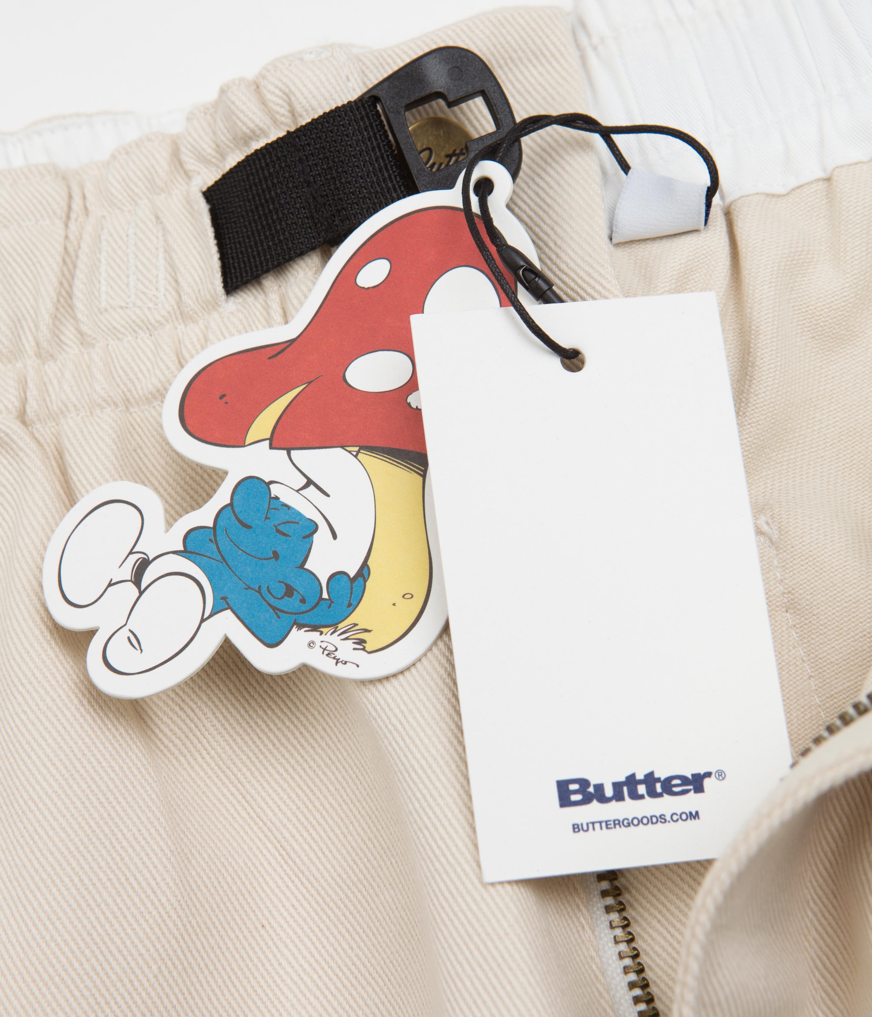 Butter Goods x The Smurfs Forage Wide Leg Pants - Natural Cotton Casual Trousers for Women | Streetwear Fashion, Loungewear, Everyday Comfort