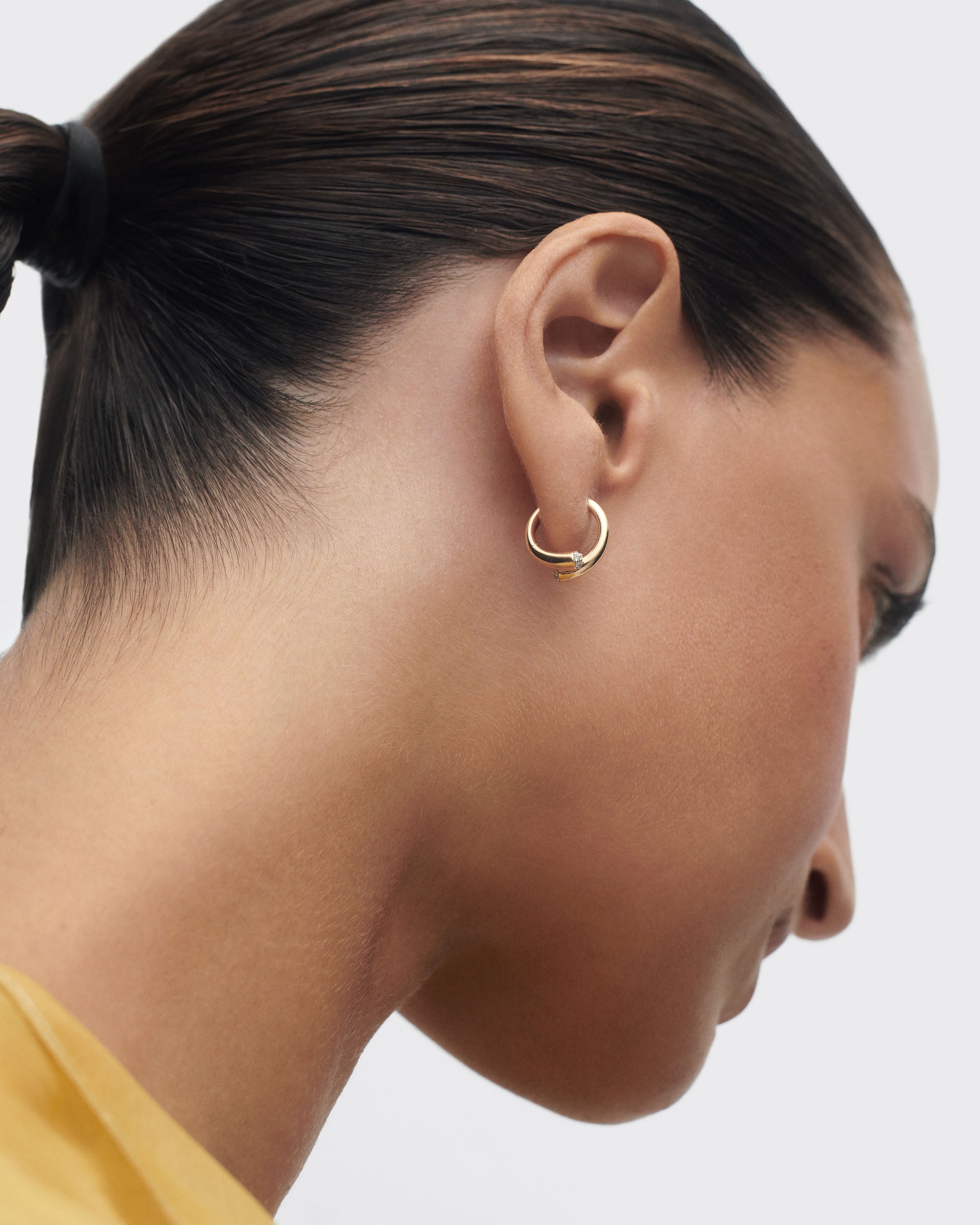 Diamond and Gold Eclipse Hoop Earrings for Women - Elegant Dangle Hoops for Party, Wedding & Everyday Wear