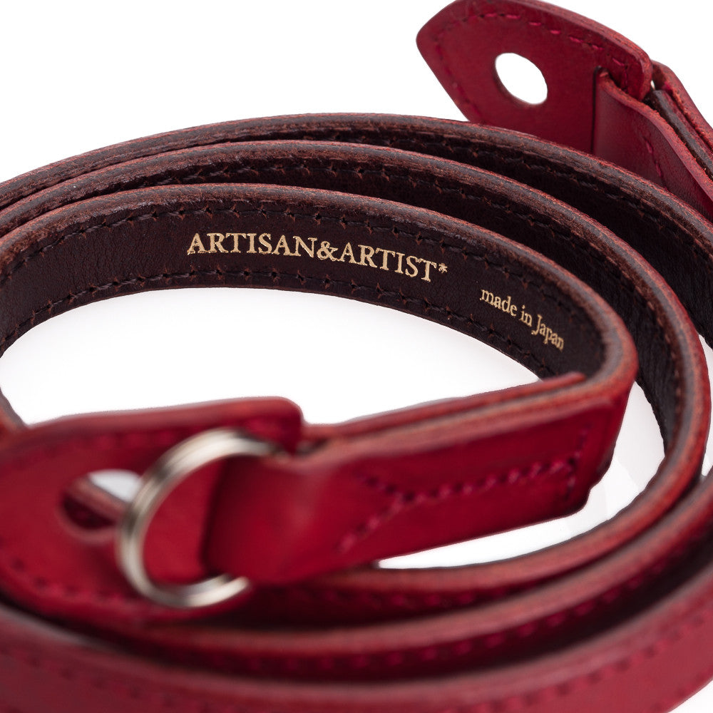 Artisan & Artist ACAM 280 Genuine Leather Camera Strap with Padding - Red | Comfortable Neck Strap for DSLR, Mirrorless & Film Cameras - Perfect for Travel, Street & Wedding Photography