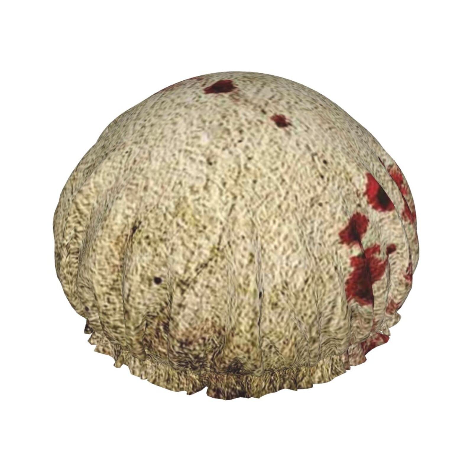 Waterproof Reusable Shower Cap for Women - Bloody Hand Print Design, Double Layer Bathing Hair Protection - Perfect for Halloween, Cosplay & Themed Parties