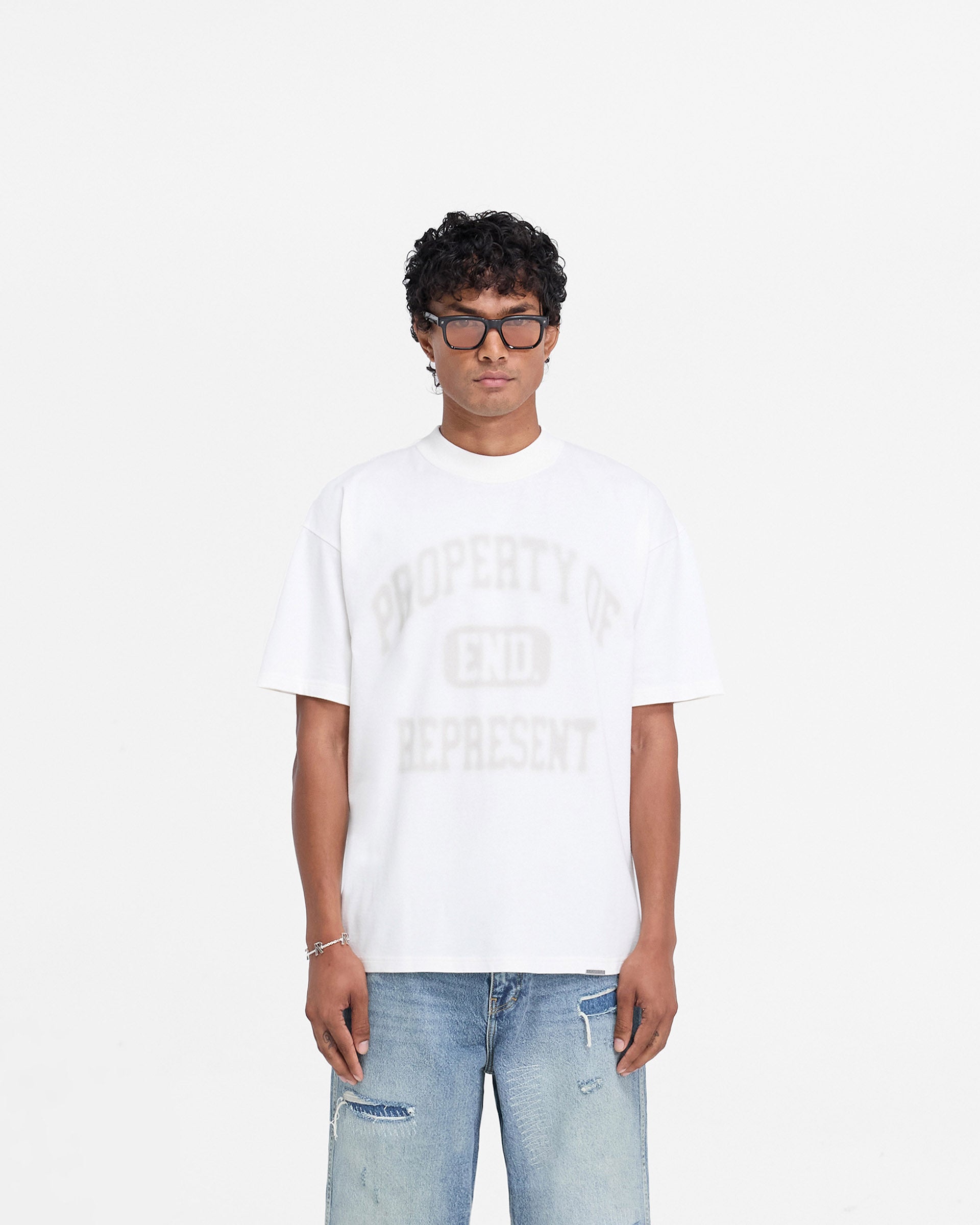 Represent X End Property Graphic T-Shirt - Flat White - Casual Streetwear for Men & Women - Perfect for Everyday Wear and Urban Fashion