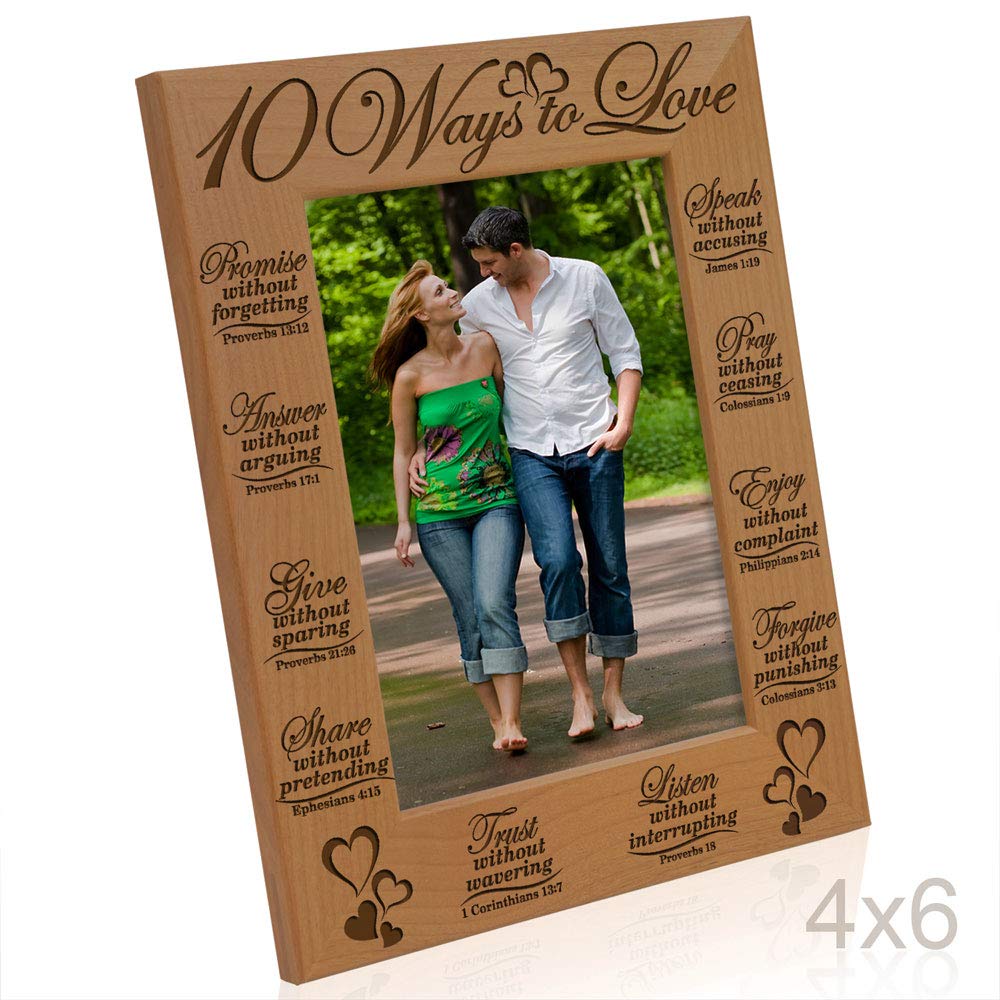 10 Ways to Love Bible Verses - 4x6 Vertical Picture Frame for Home & Gifts