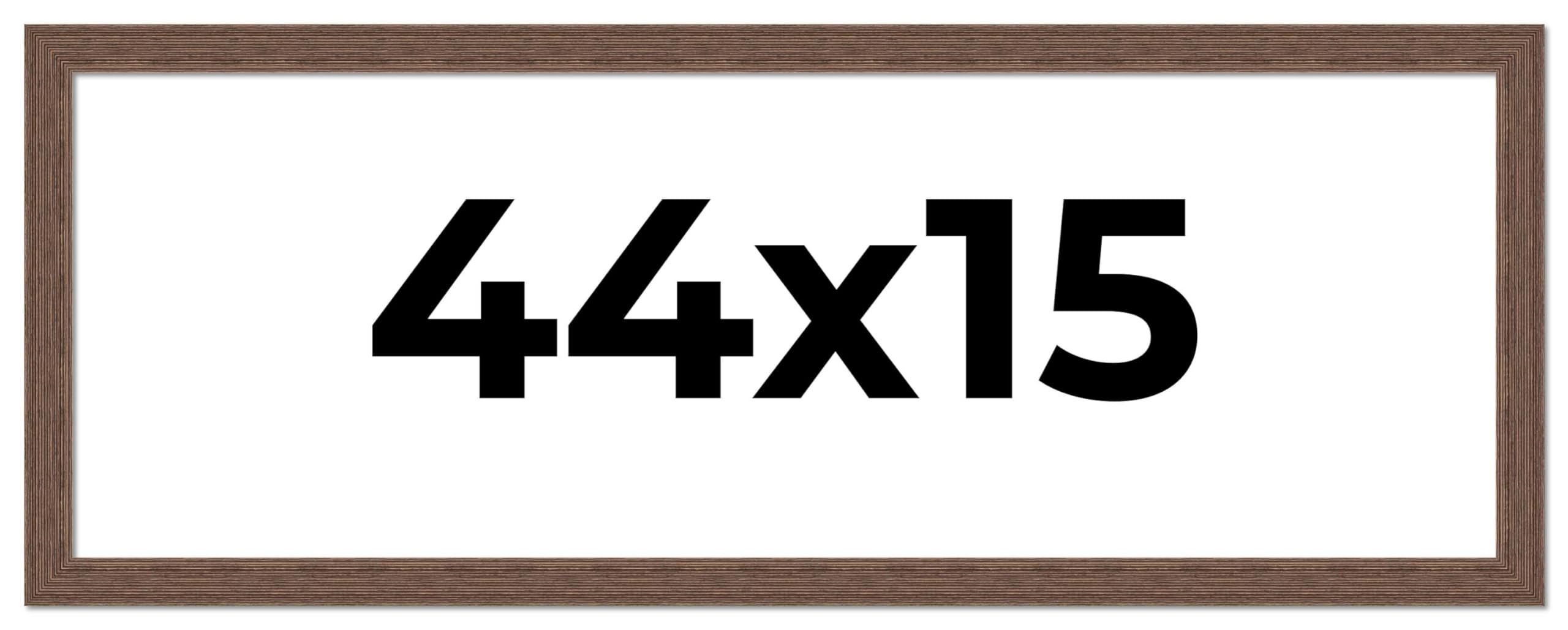 44x15 Brown Distressed Barnwood Picture Frame - Rustic Farmhouse Photo Frame with UV Acrylic Shatter Guard & Acid-Free Backing | Perfect for Wall Decor, Living Room, Bedroom, and Office Display