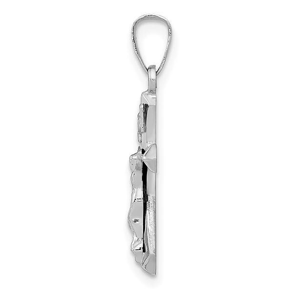 14K Solid White Gold Jesus Christ Crucifix Necklace - Religious Cross Pendant for Women & Men - Perfect for Baptism, First Communion, Confirmation & Daily Faith Jewelry