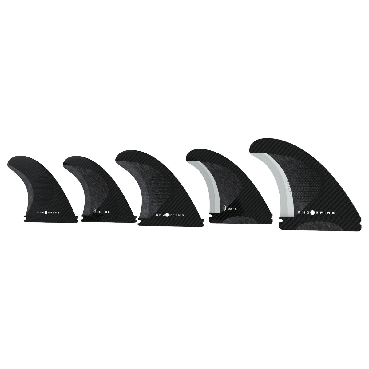 ENDORFINS 5 FIN Slater KS1 Surfboard Fin - Large Size (1 Tab) - Black/Black - Compatible with FUTURES Fin Box System - Perfect for Big Wave Surfing and Performance Riding