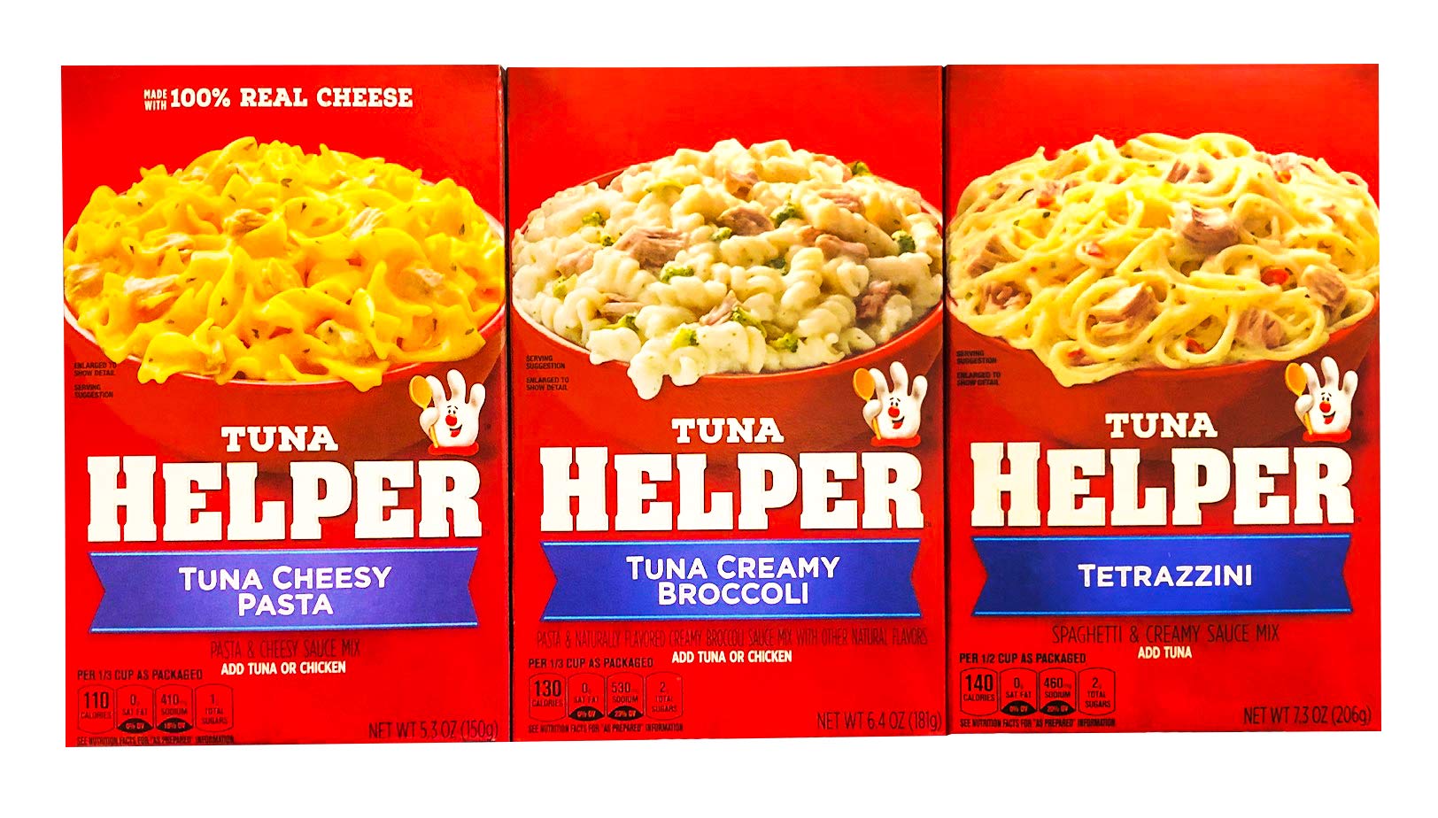 Tuna Helper Variety Pack - Cheesy Pasta, Creamy Broccoli & Tetrazzini (19 oz Total, 3 Pack) | Quick & Easy Meal Solution for Busy Families, College Students & Camping Trips