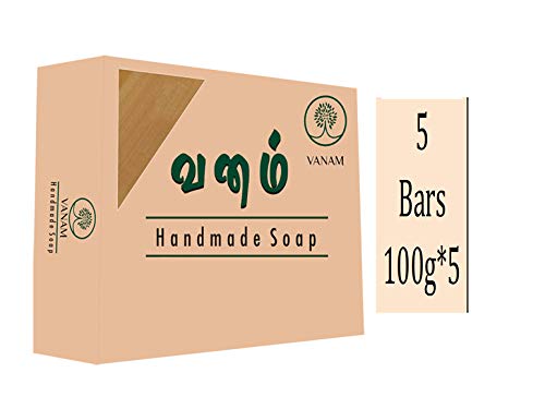VANAM Handmade Herbal Goat Milk Soap - Natural Skin Care for Dry & Sensitive Skin - White (Set of 5 Bars) - Perfect for Relaxing Bath, Spa Day & Gift Giving