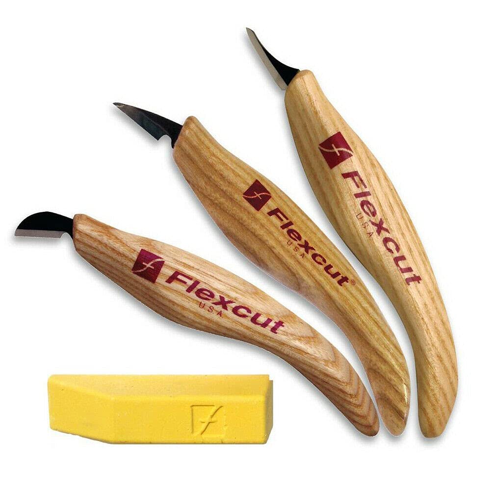 3-Piece Detail Knife Set with Slim Handle - Professional Precision Knives for Cooking, Carving & Crafting (Model KN400) - Perfect for Chefs, Artists & DIY Enthusiasts