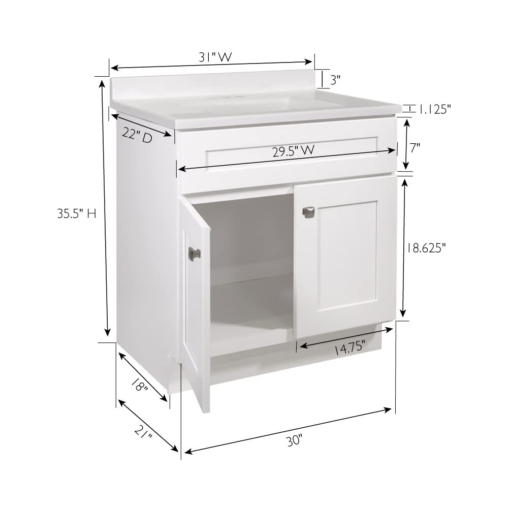 Design House Bath Shaker 2-Door Bathroom Vanity with 4