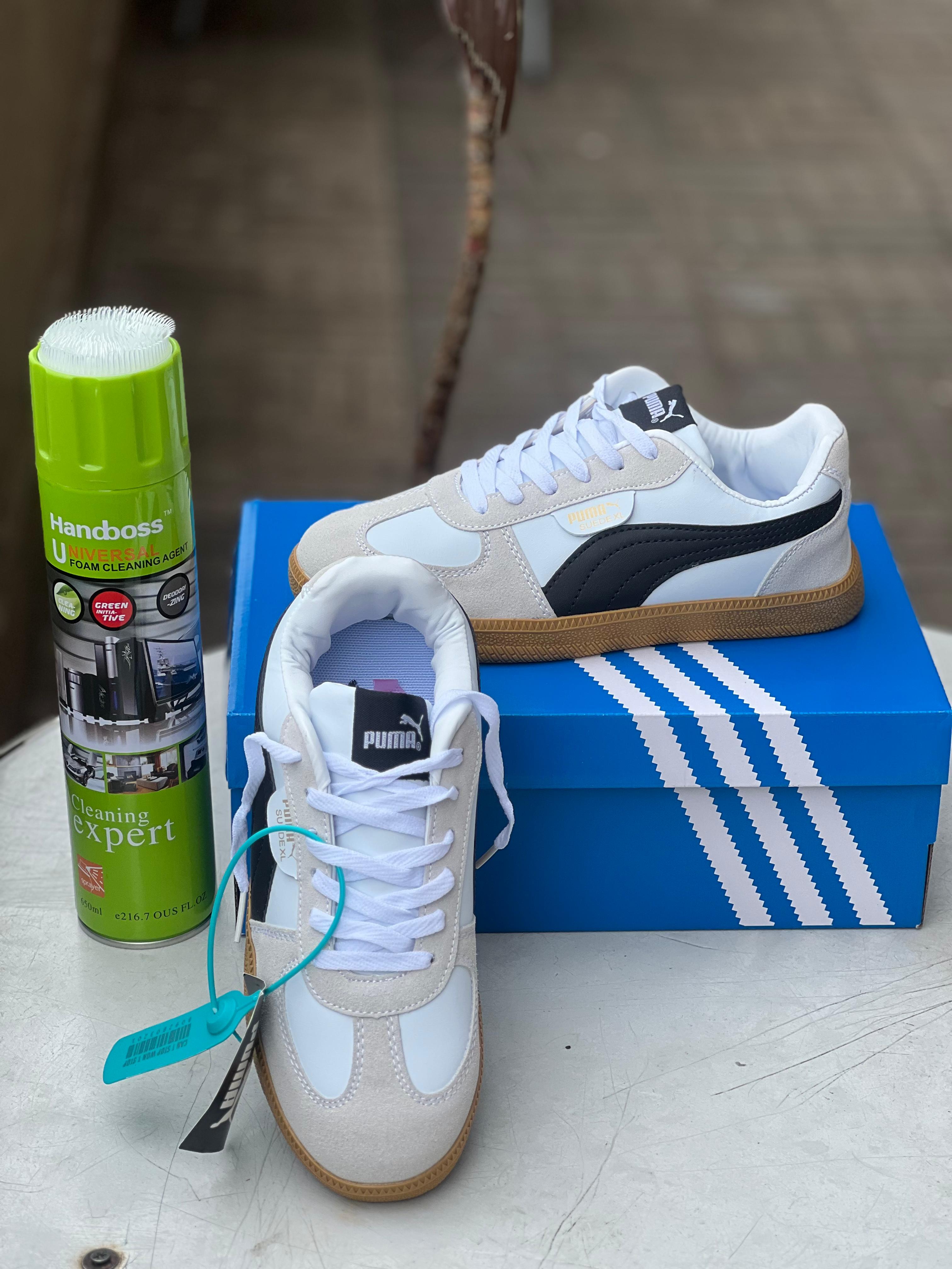 Puma Palermo Classic Sneakers for Men - White & Black Retro Running Shoes for Casual Wear & Street Style