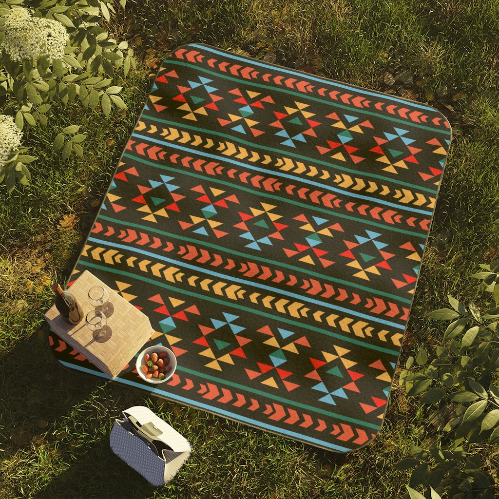 Waterproof Picnic Blanket with Carry Strap - Night Canyon Pattern Outdoor Beach Blanket for Park, Camping & Picnics - Portable Ground Cover for Hiking, Concerts & Beach Days