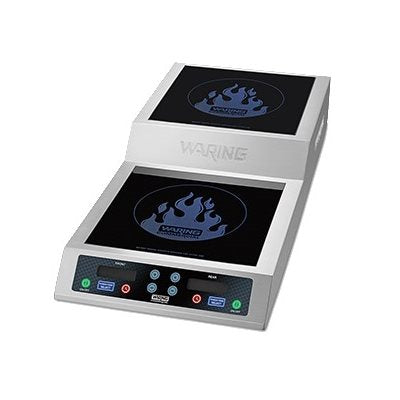 Waring Commercial Double Induction Cooktop 208-240V 3600W Countertop Burner - Perfect for Restaurants, Food Trucks & Home Kitchen Use