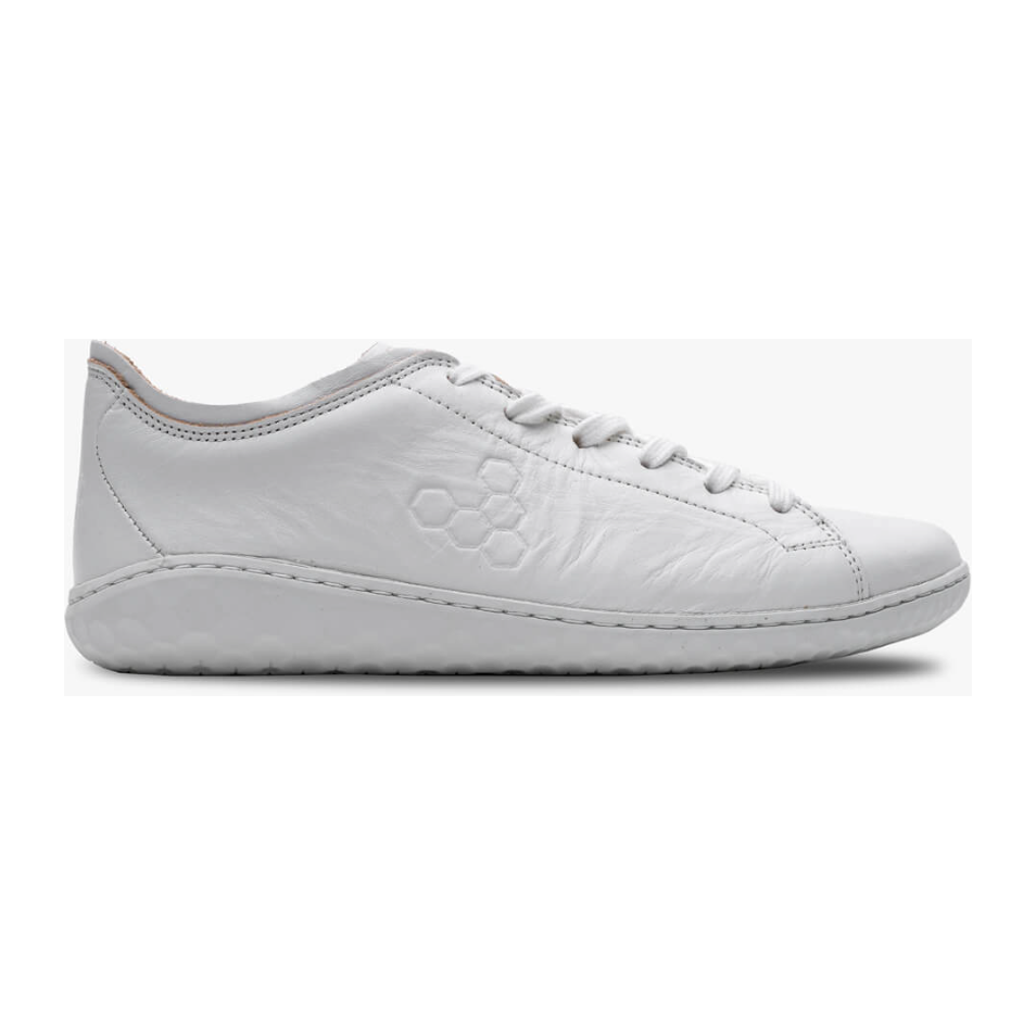 Vivobarefoot Geo Court III Men's Minimalist White Sneakers - Lightweight Barefoot Shoes for Running, Walking & Gym Workouts