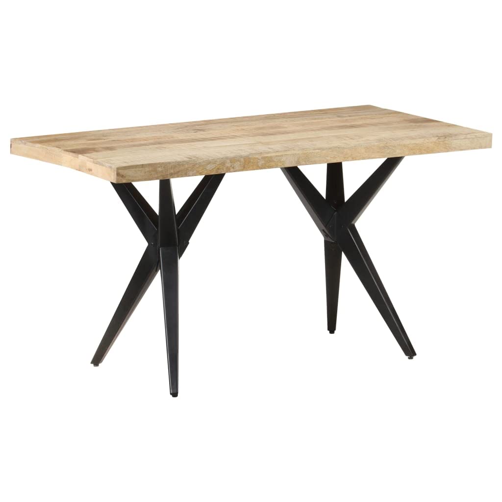 Rustic Industrial Mango Wood Coffee Table - Natural Finish Rough Wood Tabletop for Kitchen, Dining Room, Bar, Cafe | Stylish Console & Bistro Table for Home & Commercial Use