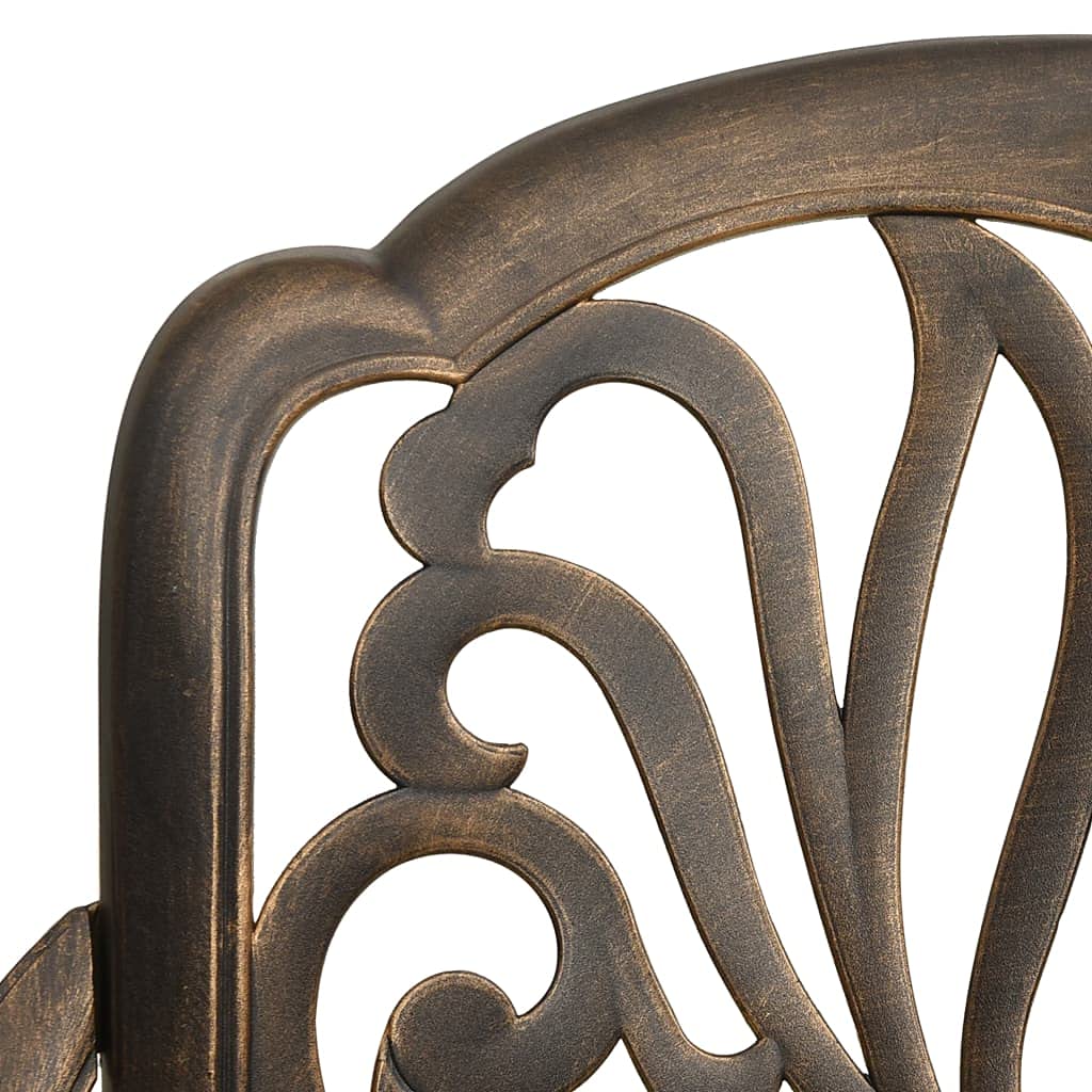 vidaXL 5-Piece Bronze Bistro Set - Durable Cast Aluminum Outdoor Dining Furniture for Patio, Garden, or Backyard with Umbrella Hole | Perfect for Outdoor Entertaining & Relaxation