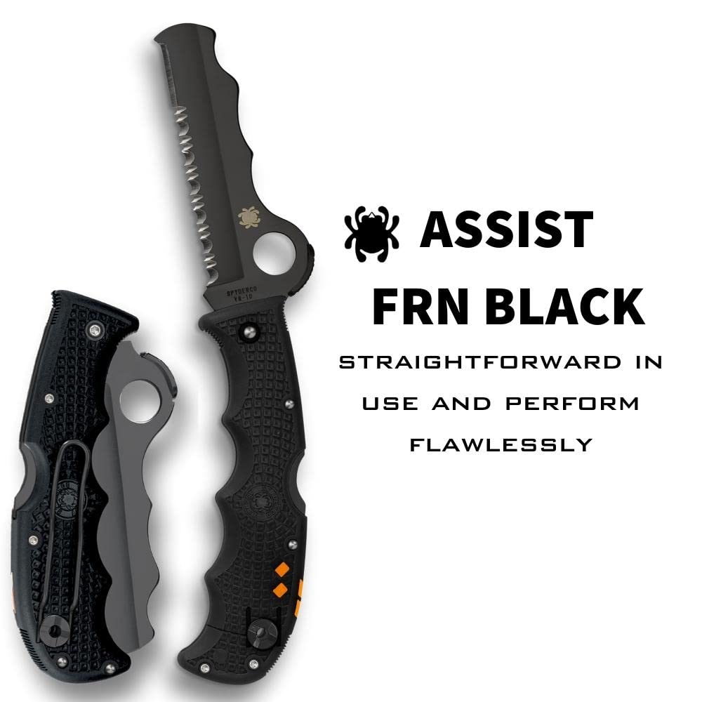 Spyderco Rescue Jr Folding Knife - Compact & Lightweight EDC Pocket Knife for Outdoor, Camping, Hiking & Emergency Situations