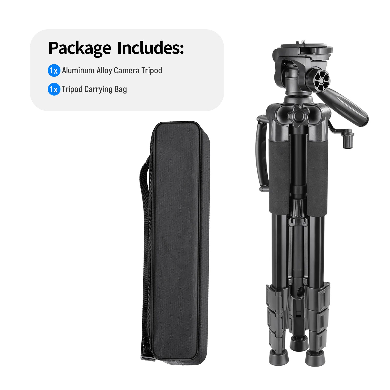 NEEWER SAB234 56-Inch Lightweight Aluminum Camera Tripod Stand with Carry Bag - Perfect for DSLR Photography, Video Shooting, Travel & Outdoor Adventures