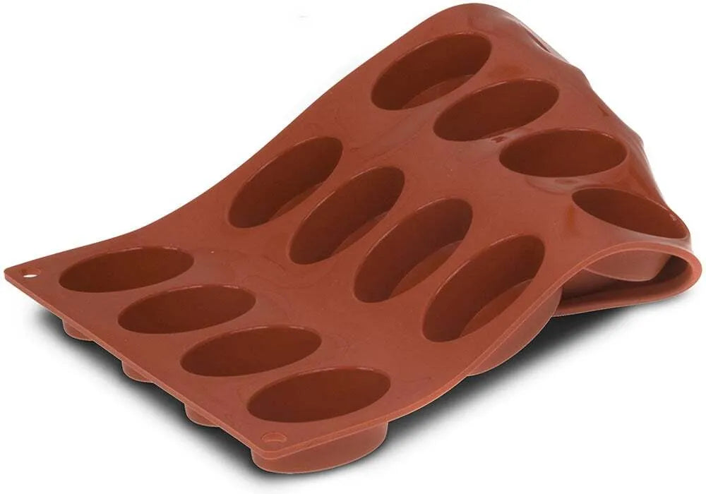 Premium Orange Non-Stick 16-Oval Baking Pan Set - Perfect for Cakes, Muffins & Cupcakes | Durable & Easy Clean for Home Bakers