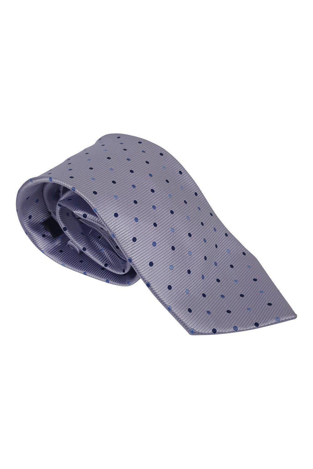 F&F Premium Silk Tie in Lilac with Polka Dot Pattern - 60.5 Inch Length for Business, Weddings & Formal Occasions