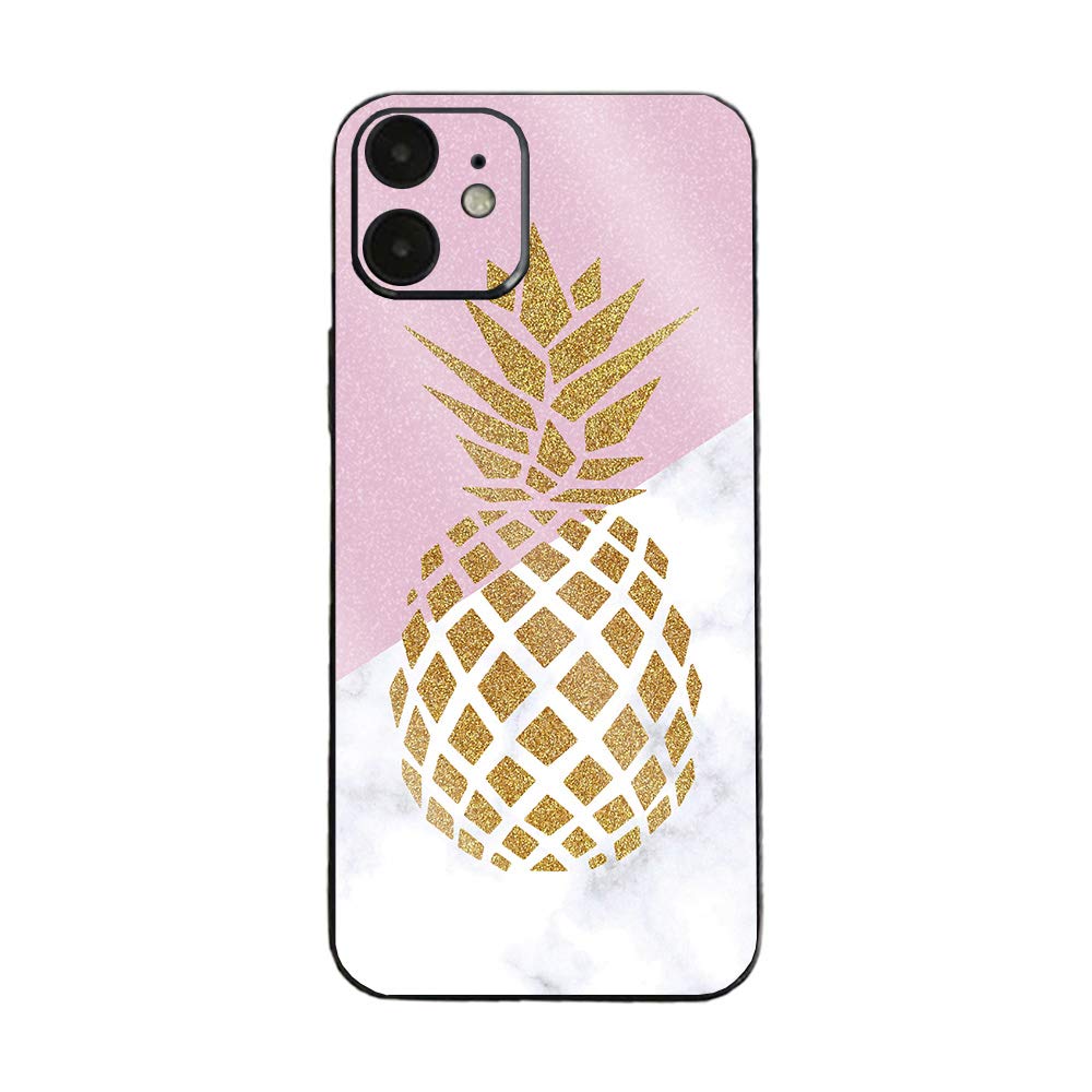 MightySkins Glossy Glitter Skin Cover for Apple iPhone 12 - Pretty Pineapple Design | Protective & Durable High-Gloss Finish | Easy to Apply, Remove & Change Styles | Made in USA | Perfect for Everyday Use, Parties & Personalization