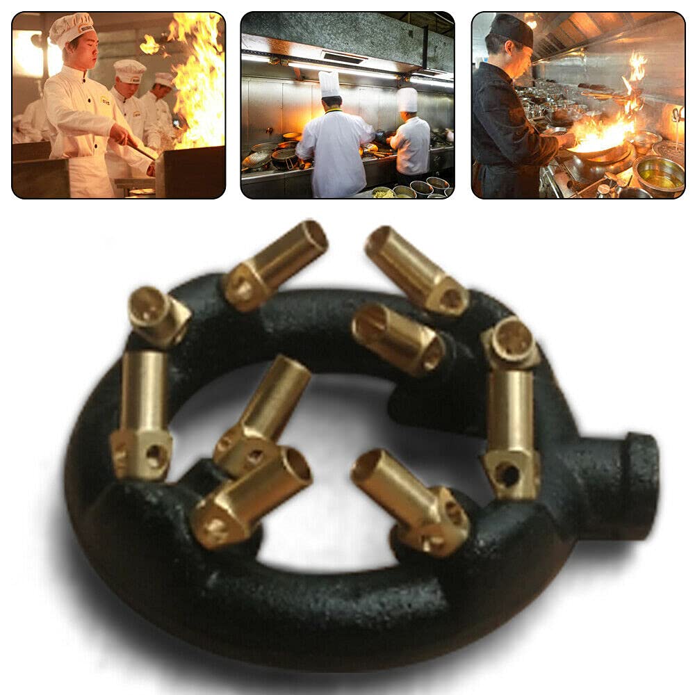 LOYALHEARTDY High-Power Natural Gas Jet Burner - Cast Iron Body with 10/20/23/32 Multi-Nozzle Tips - Perfect for Chinese Wok Cooking, Outdoor Grilling & Stir Frying - Ideal for Restaurants, Catering & Backyard BBQs