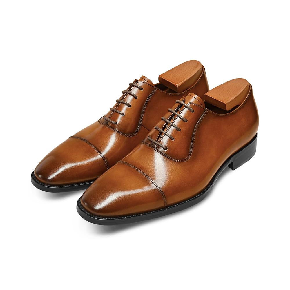 Men's Leather Oxford Dress Shoes - Formal Business Shoes for Work, Office & Special Occasions