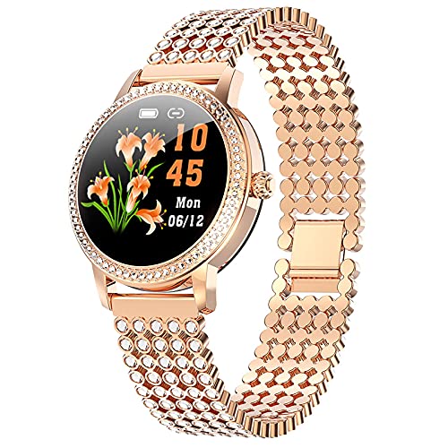 Waterproof Smart Watch for Women - IP68 Fitness Tracker with Heart Rate Monitor, Pedometer, Activity Tracking - Compatible with Android & iOS Phones - Perfect for Running, Swimming & Daily Workouts