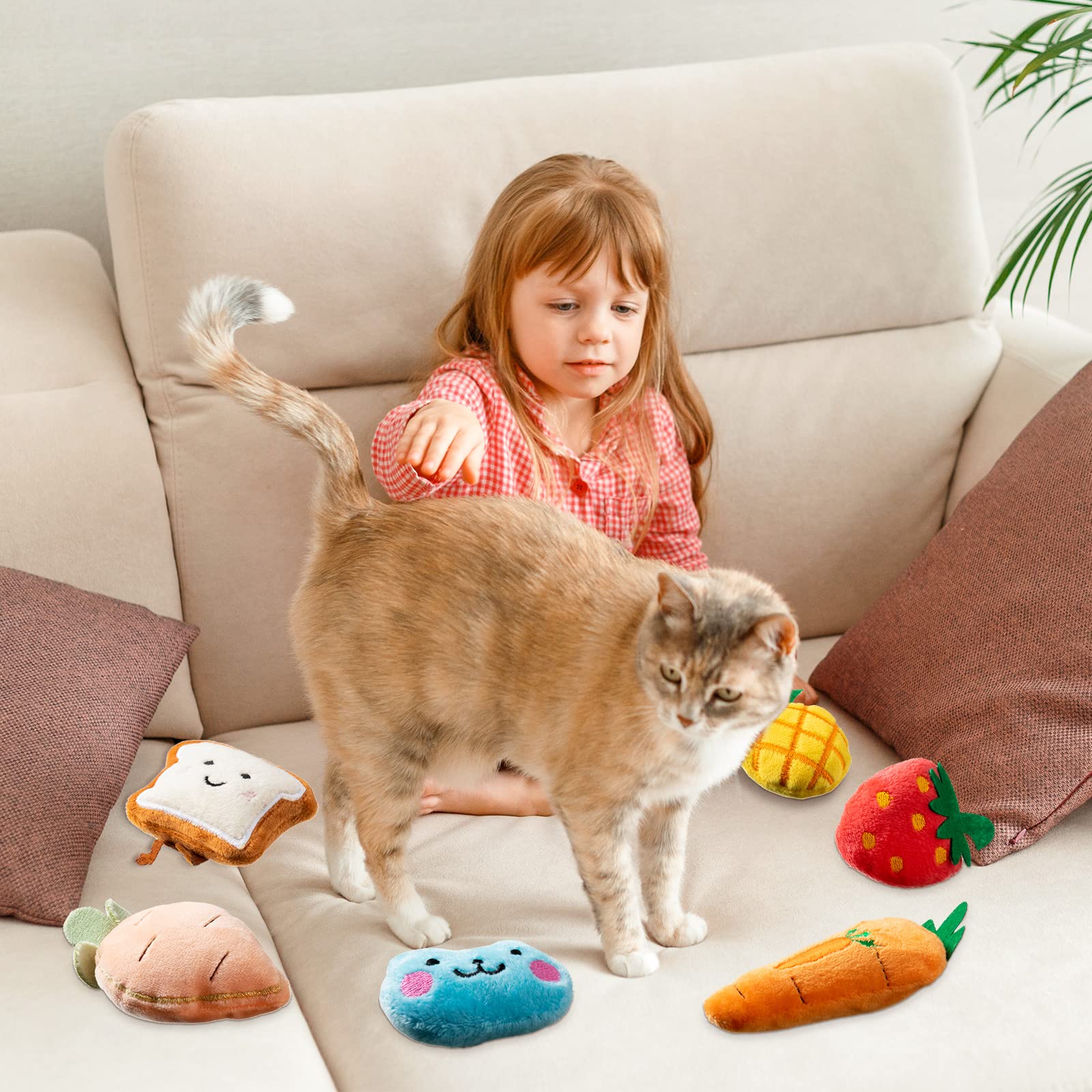 Jadive 50 Pcs Catnip Toys Bulk - Natural Catnip Filled Plush Toys for Indoor Cats, Interactive Kitten Chew Toys, Durable Pet Supplies for Play & Training - Perfect for Playtime, Stress Relief & Bonding with Your Cat