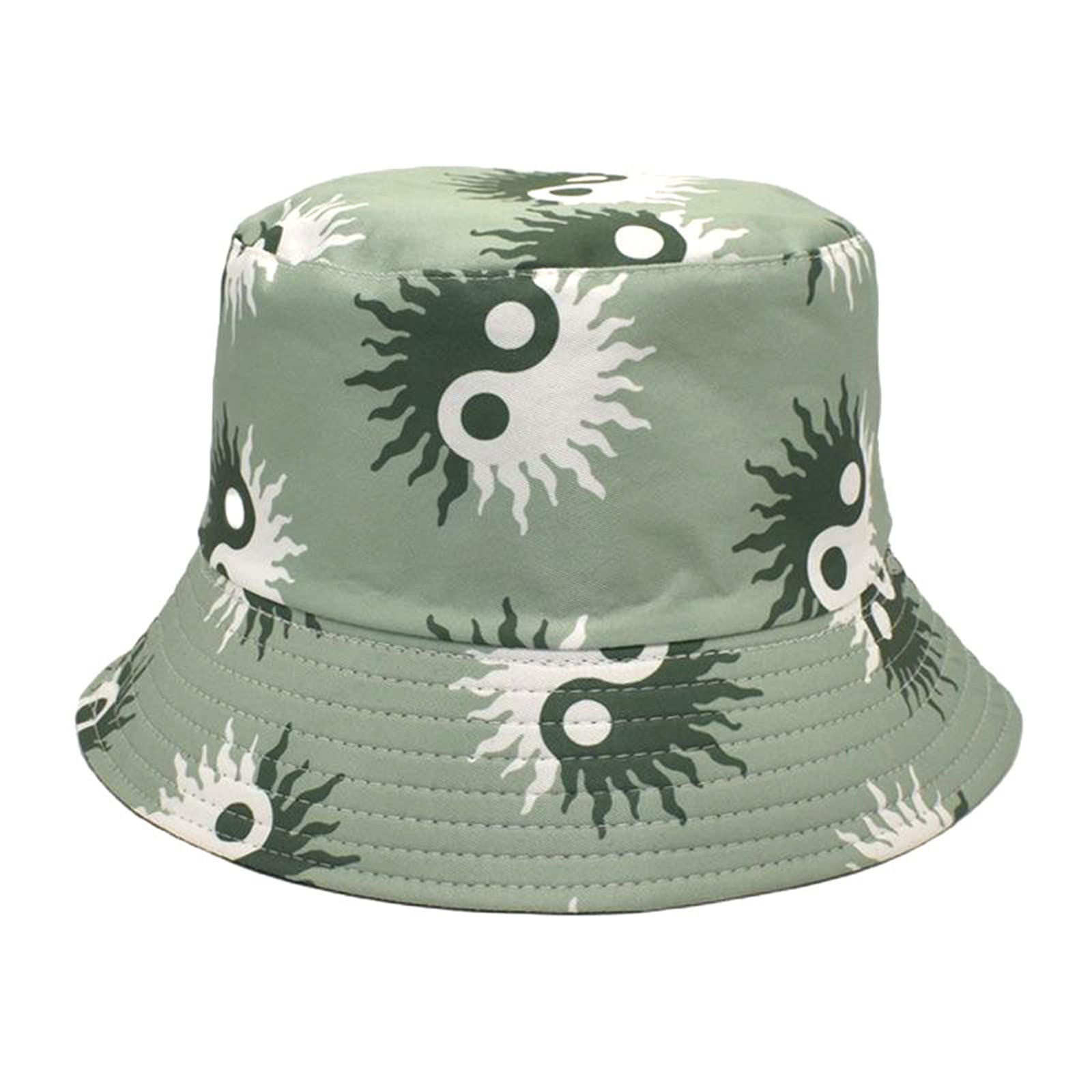 Women's Summer Cotton Bucket Hat - Adjustable, Washable Beach Print Sun Hat for Outdoor Activities, Fishing & Travel | UV Protection Wide Brim Hat