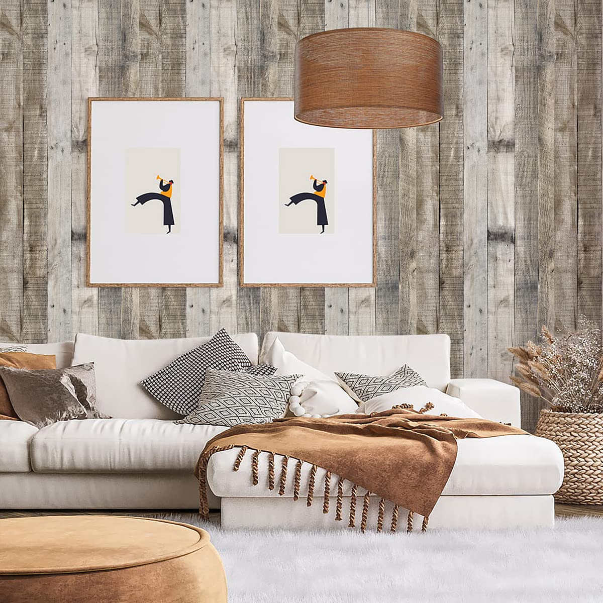 Livebor Light Gray Wood Contact Paper Peel and Stick Wallpaper - 17.7”x 236.2” Self-Adhesive Wood Plank Wallpaper for Kitchen Backsplash, Bathroom, Furniture, Shelves & DIY Home Decor